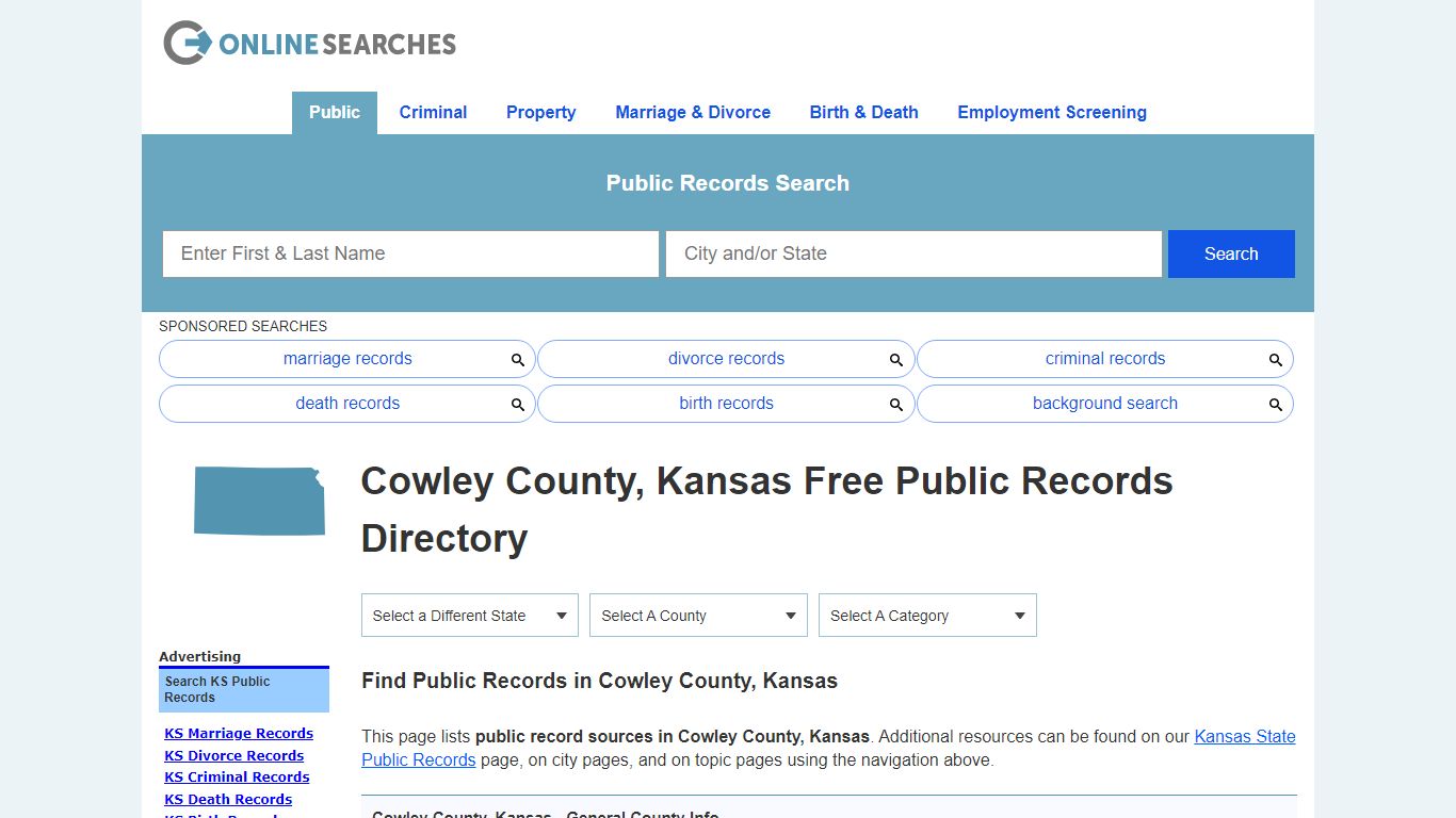 Cowley County, Kansas Public Records Directory