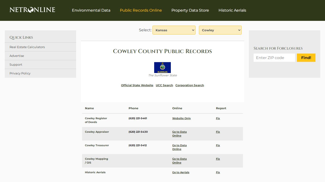 Cowley County Public Records - NETROnline.com