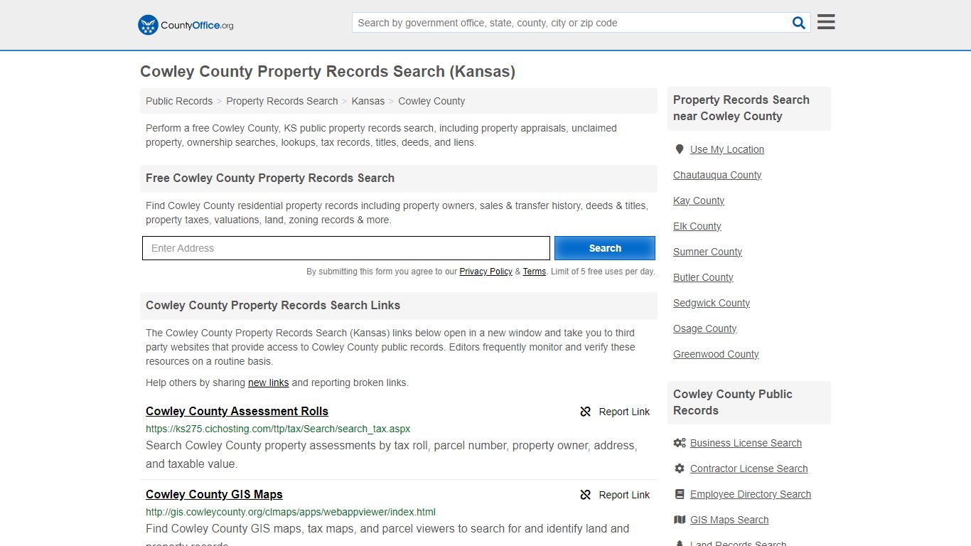 Cowley County Property Records Search (Kansas) - County Office